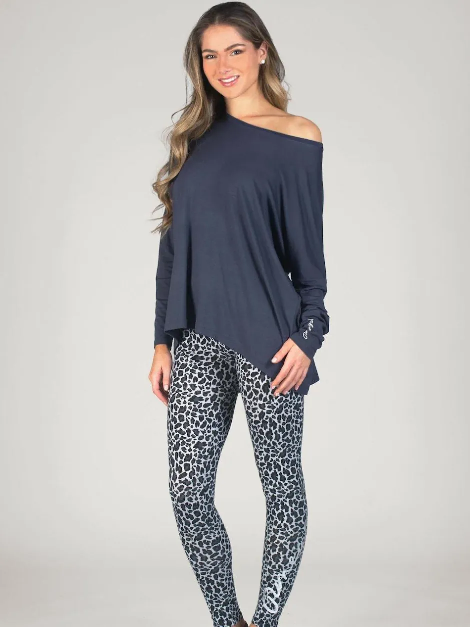Pineapple Grey Womens Script Long Sleeves Top Sale