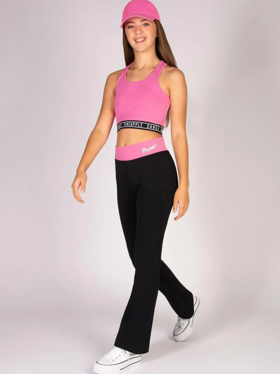 Pineapple Tape Hem Midi Crop Top Pink Best
