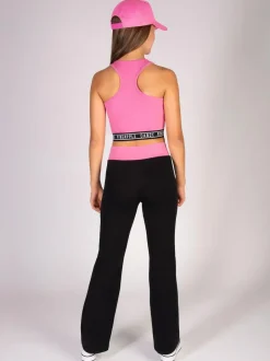 Pineapple Tape Hem Midi Crop Top Pink Best