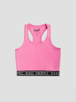 Pineapple Tape Hem Midi Crop Top Pink Best