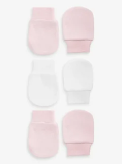 Next Pink 3 Pack Baby Scratch Mitts