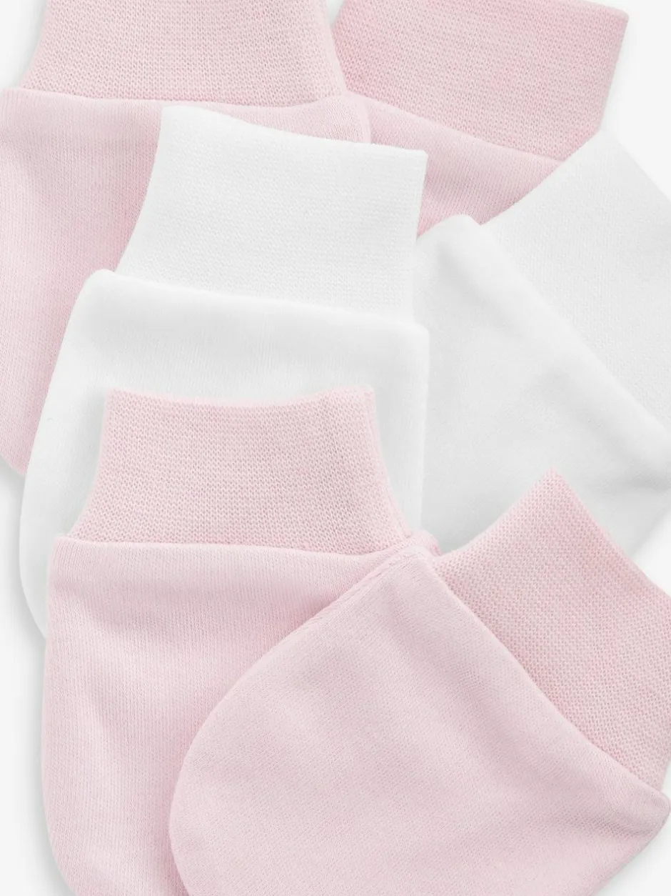 Next Pink 3 Pack Baby Scratch Mitts