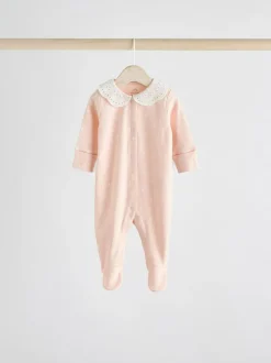 Next Pink 3 Pack Baby Sleepsuits (0-2yrs) Sale
