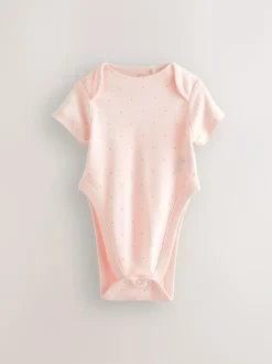 Next Pink 3 Pack Hip Dysplasia Short Sleeve Baby Bodysuits