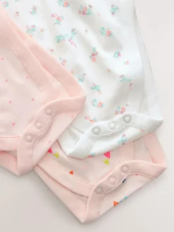 Next Pink 3 Pack Hip Dysplasia Short Sleeve Baby Bodysuits