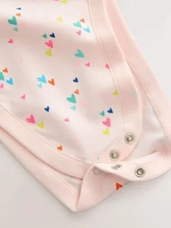 Next Pink 3 Pack Hip Dysplasia Short Sleeve Baby Bodysuits