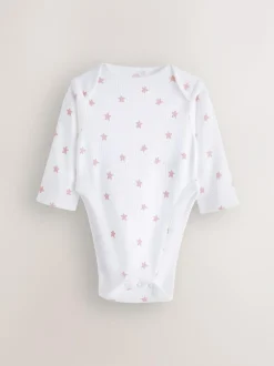 Next Pink 3 Pack Hip Dysplasia Long Sleeve Baby Bodysuits Sale