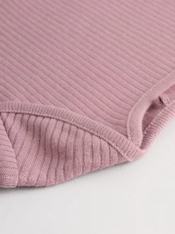 Next Pink 5 Pack Long Sleeve Baby Bodysuits New