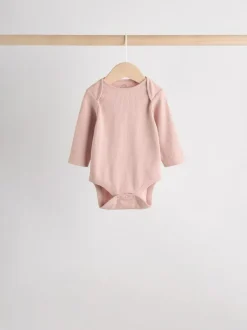 Next Pink 5 Pack Long Sleeve Baby Bodysuits New