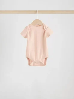 Next Pink 5 Pack Short Sleeve Baby Bodysuits Discount