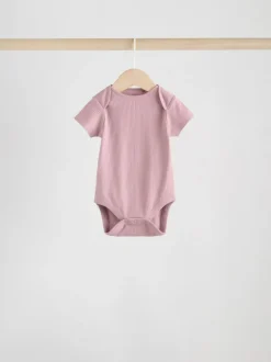 Next Pink 5 Pack Short Sleeve Baby Bodysuits Discount
