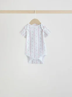 Next Pink 5 Pack Short Sleeve Baby Bodysuit New