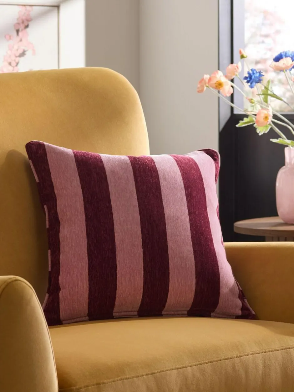 Next 50 x 50cm Chenille Stripe Cushion Pink Online