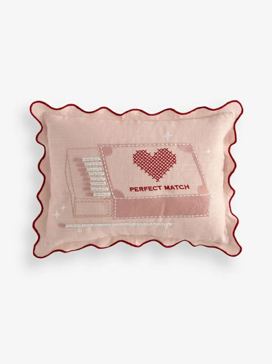 Next Pink 30 X 40cm Valentines Embroidered Perfect Match Cushion Discount