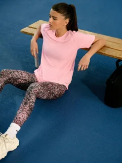 Next Active Crew Neck Short Sleeve T-Shirt Pink Sale