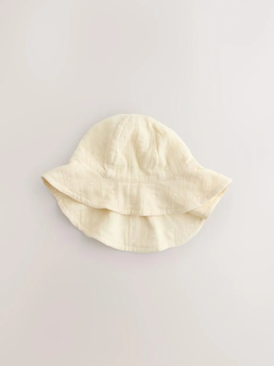 Next Pink and Beige Woven Baby Bucket Hats 2 Pack (0mths-2yrs) Online