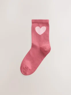 Next Pink and Red Cotton Rich Ankle Socks 3 Pack Sale