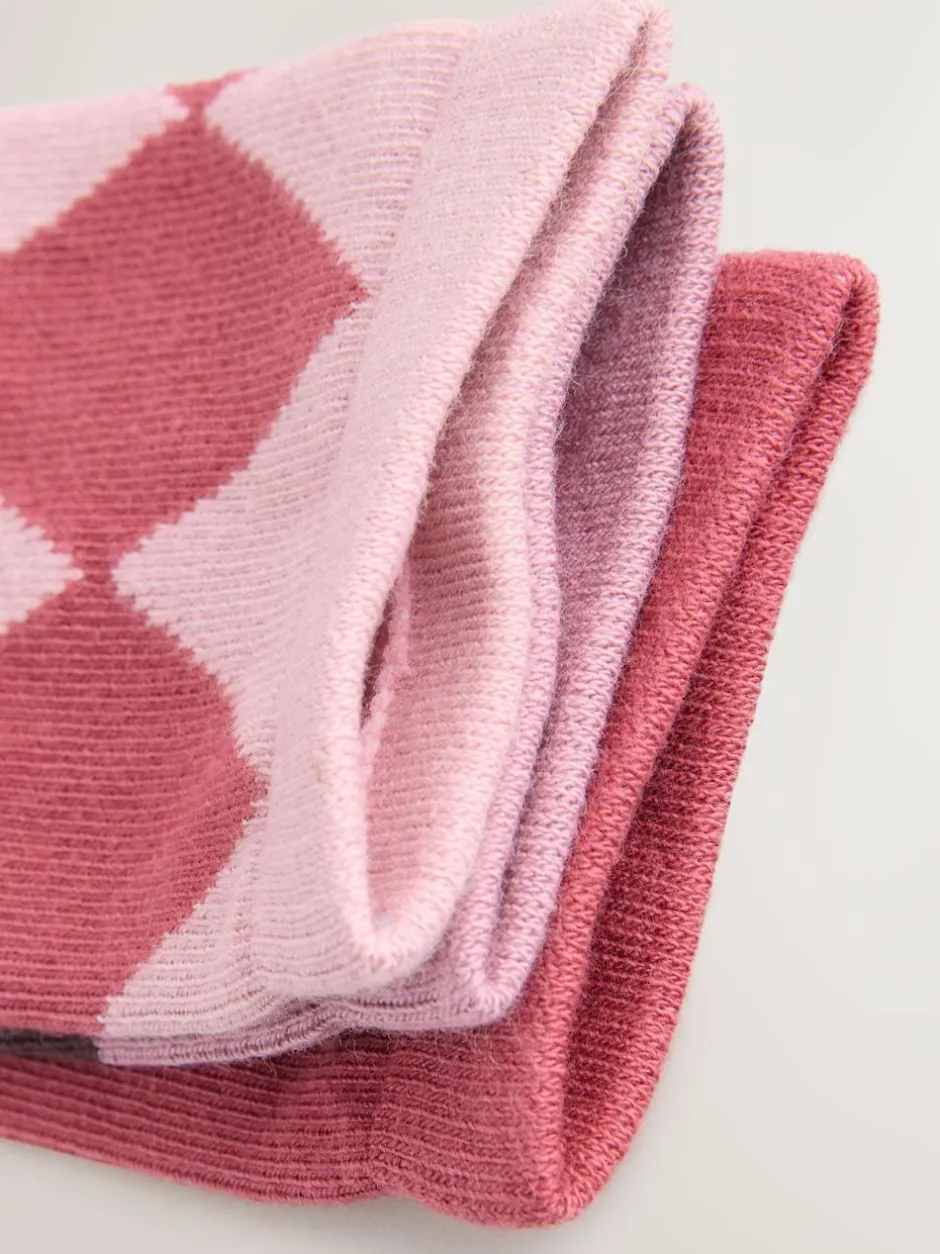 Next Pink and Red Cotton Rich Ankle Socks 3 Pack Sale