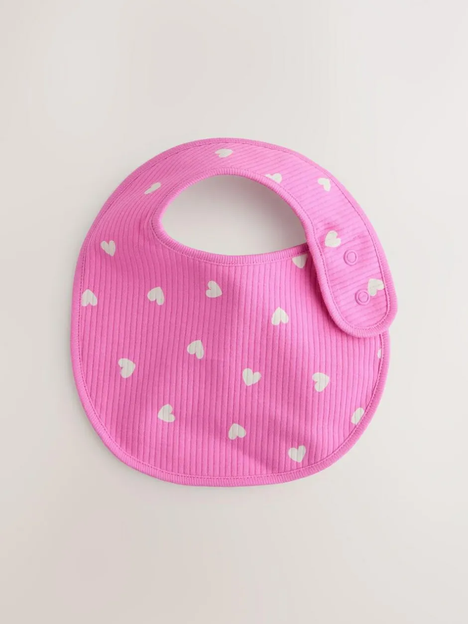 Next Pink Baby Bibs 5 Pack New