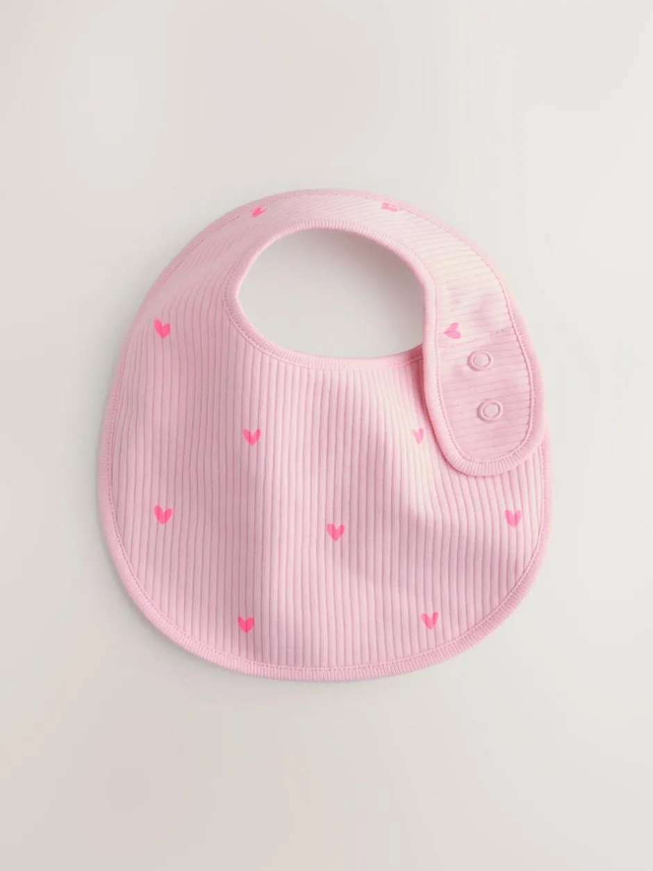 Next Pink Baby Bibs 5 Pack New