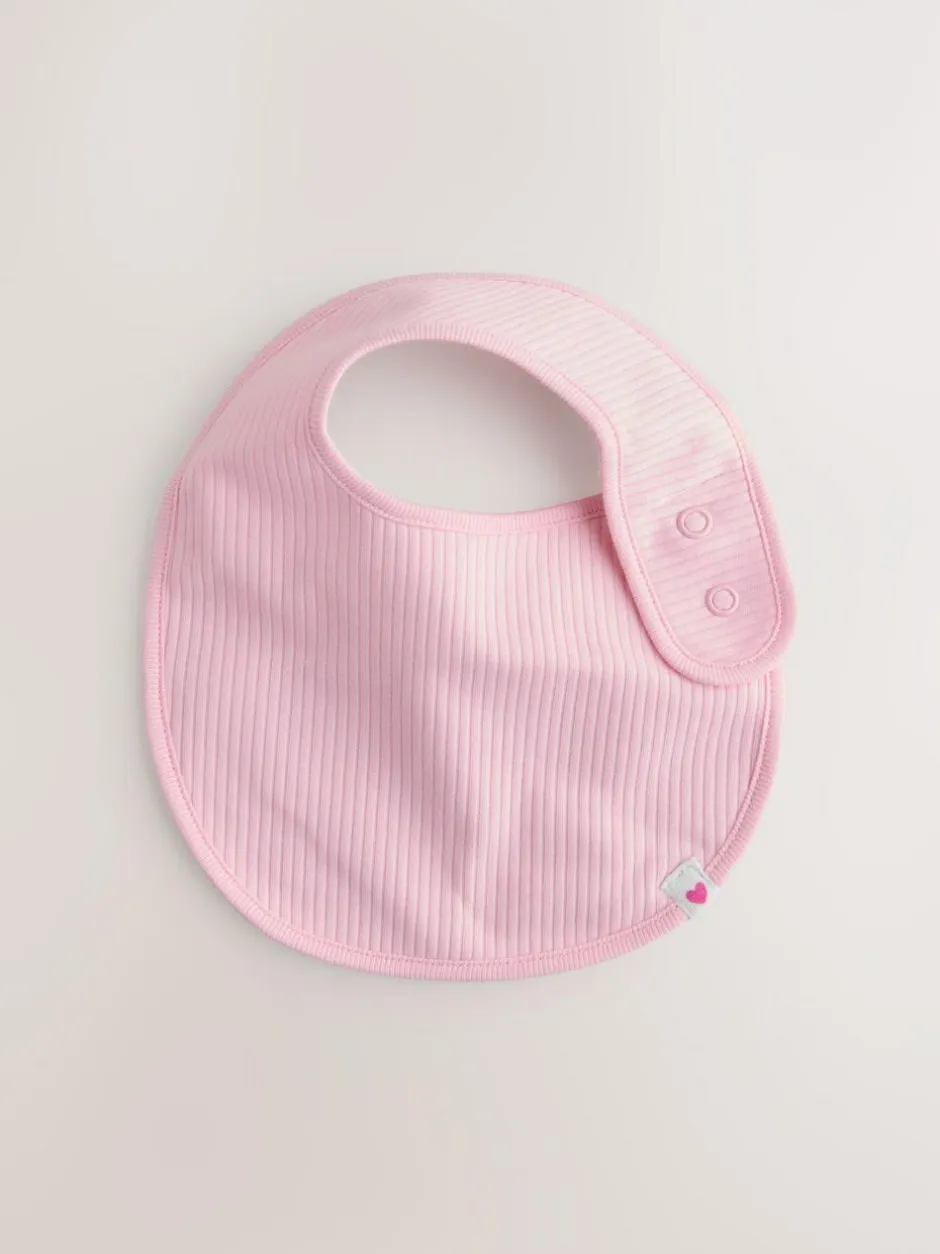 Next Pink Baby Bibs 5 Pack New