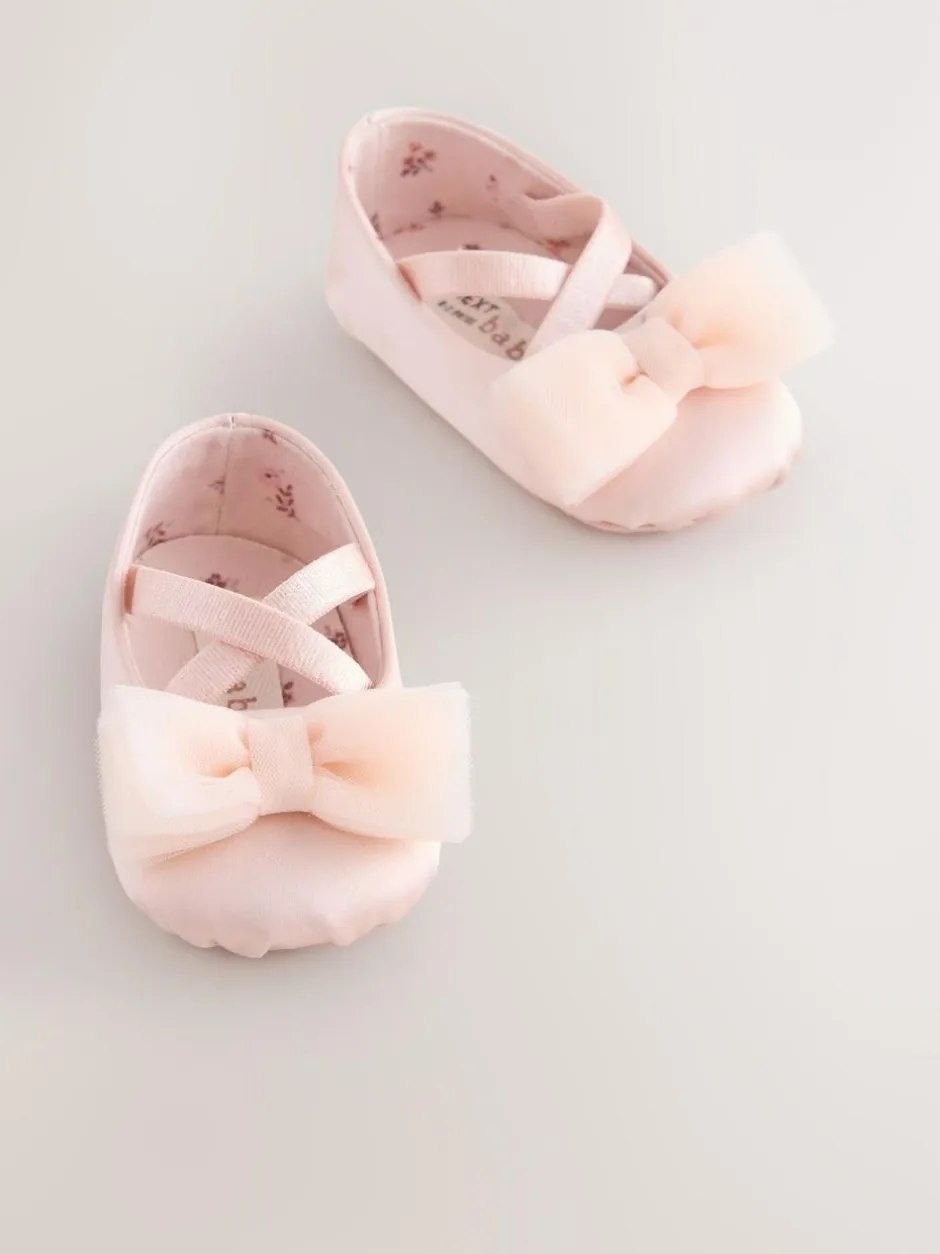 Next Baby Bow Occassion Shoes (0-18mths) Pink Clearance