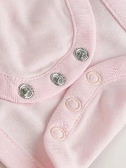 Next Pink Baby Dungarees and Long Sleeve Bodysuits Set 2 Piece (0mths-3yrs) Clearance