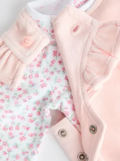 Next Pink Baby Dungarees and Longsleeve Bodysuit Set (0mths-2yrs) Hot