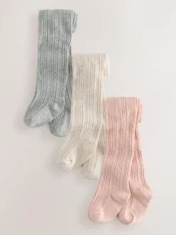 Next Baby Tights 3 Pack (0mths-2yrs) Pink Sale