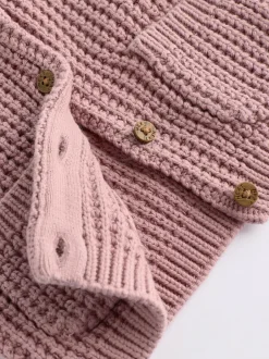 Next Pink Back Slogan Embroidered Baby Knitted Cardigan (0mths-2yrs) Discount