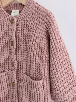 Next Pink Back Slogan Embroidered Baby Knitted Cardigan (0mths-2yrs) Discount