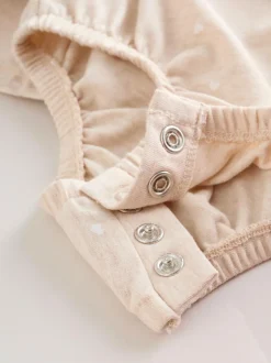 Next Pink Bear Embroidered Jersey Baby Rompers 3 Pack New