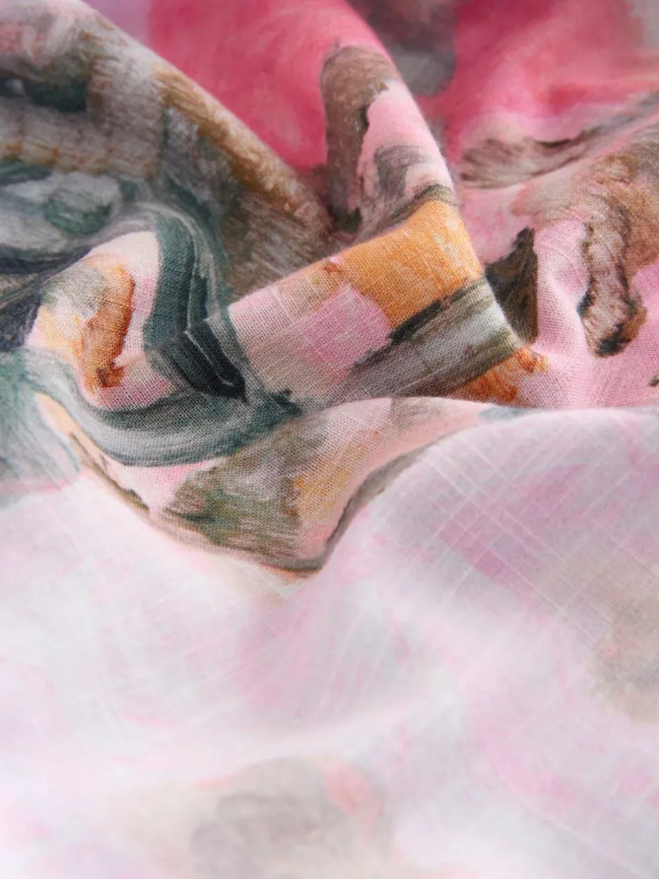 Next Pink Benjamin Macgregor Scene Print Satin Dressing Gown Outlet