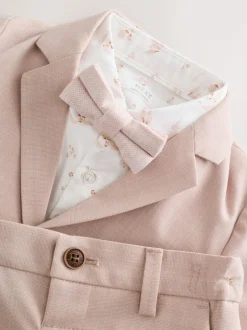 Next Blazer Shirt Trousers and Bow Tie Set (3mths-9yrs) Pink Hot