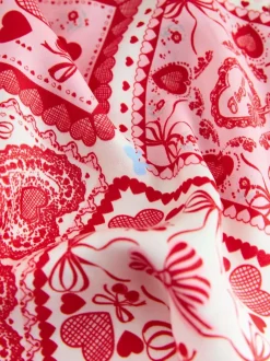 Next Pink Bows Satin Button Through Pyjamas Outlet