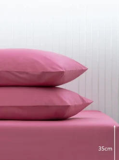 Next Pink Bright Cotton Rich Deep Fitted Bed Sheet Outlet