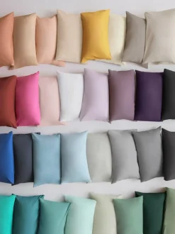 Next Pink Bright Cotton Rich Plain Duvet Cover and Pillowcase Set