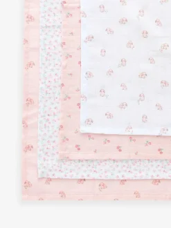 Next Baby Muslins Cloths 4 Pack Pink Bunny Outlet