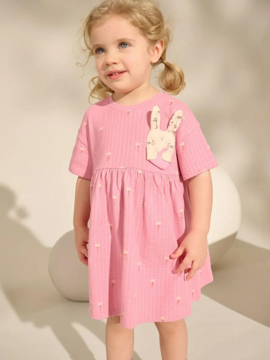 Next Jersey Summer Dress (3mths-7yrs) Pink Bunny Clearance