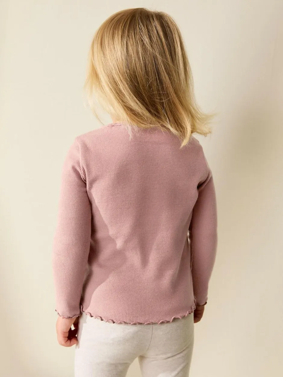 Next Long sleeve Embroidered Ribbed Top (3mths-7yrs) Pink Bunny Discount