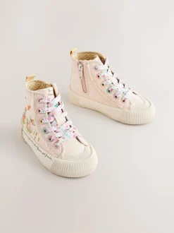 Next Standard Fit (F) High Top Trainers Pink Character Outlet
