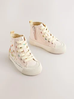 Next Standard Fit (F) High Top Trainers Pink Character Outlet