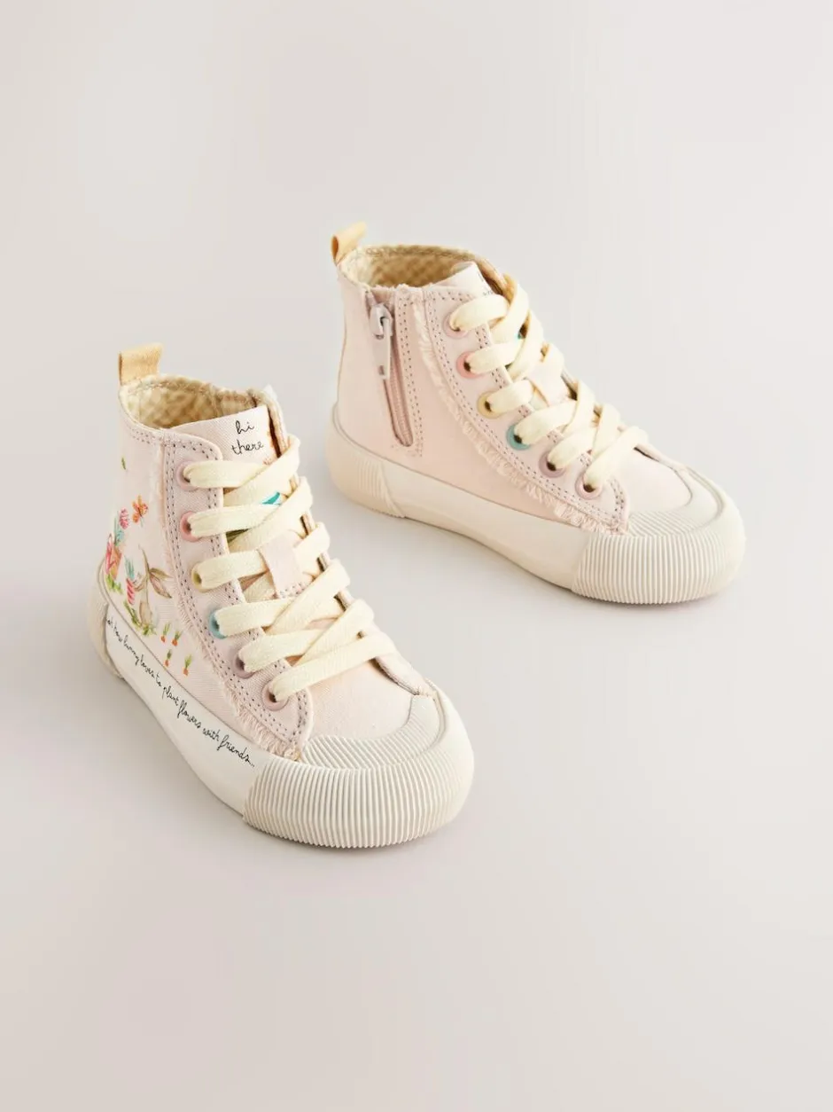 Next Standard Fit (F) High Top Trainers Pink Character Outlet