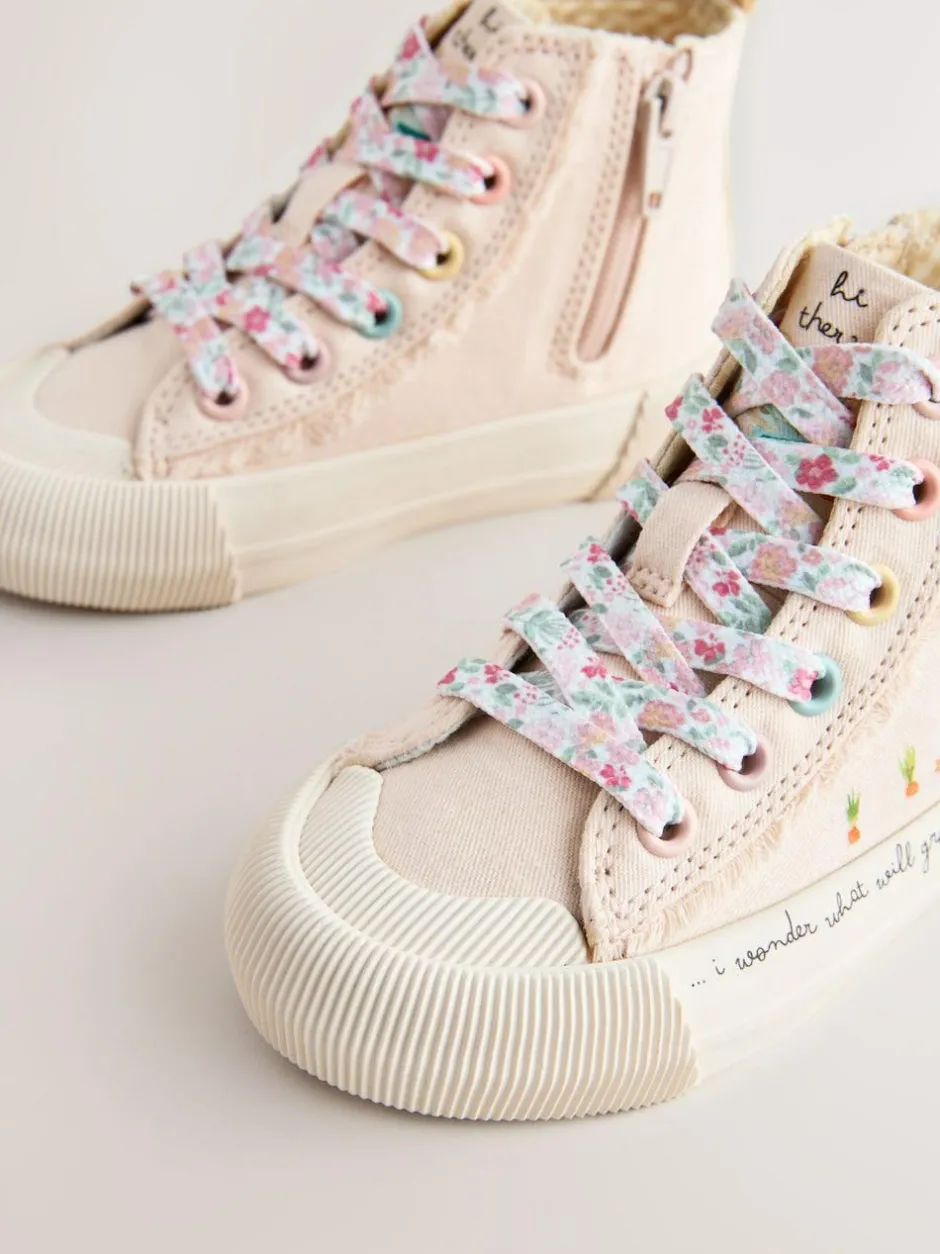 Next Standard Fit (F) High Top Trainers Pink Character Outlet
