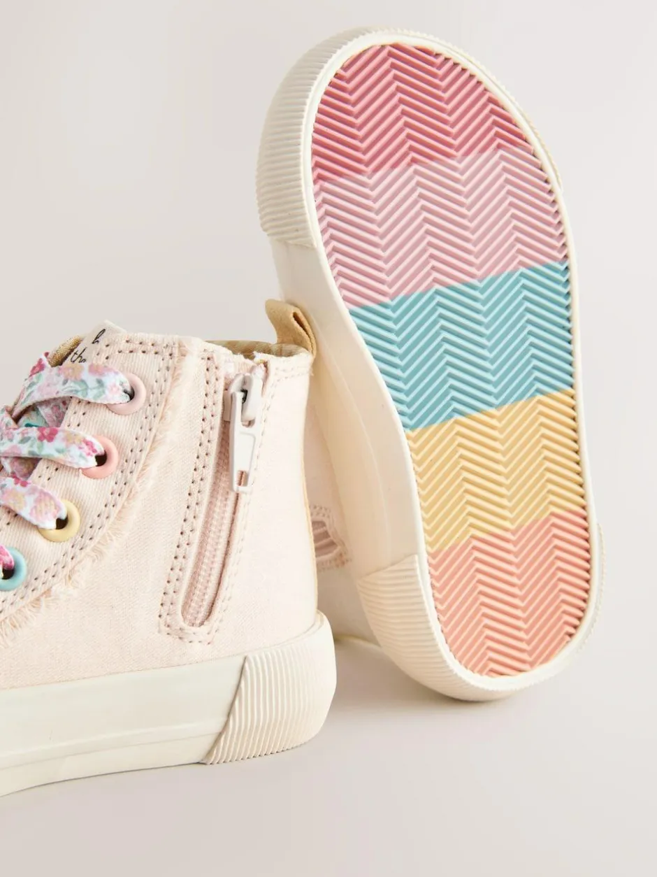 Next Standard Fit (F) High Top Trainers Pink Character Outlet