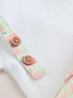Next Pink Check Baby Dungarees and Bodysuits Set 2 Piece (0mths-2yrs) Sale