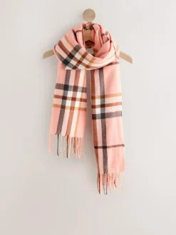 Next Midweight Scarf Pink Check Best