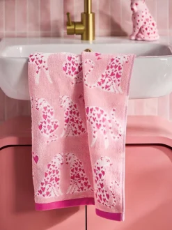 Next Pink Cheetah Valentines 100% Cotton Towel New