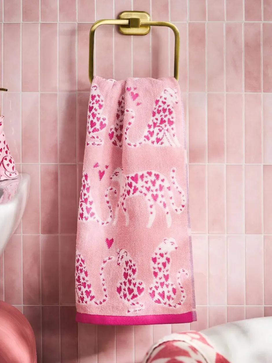 Next Pink Cheetah Valentines 100% Cotton Towel New