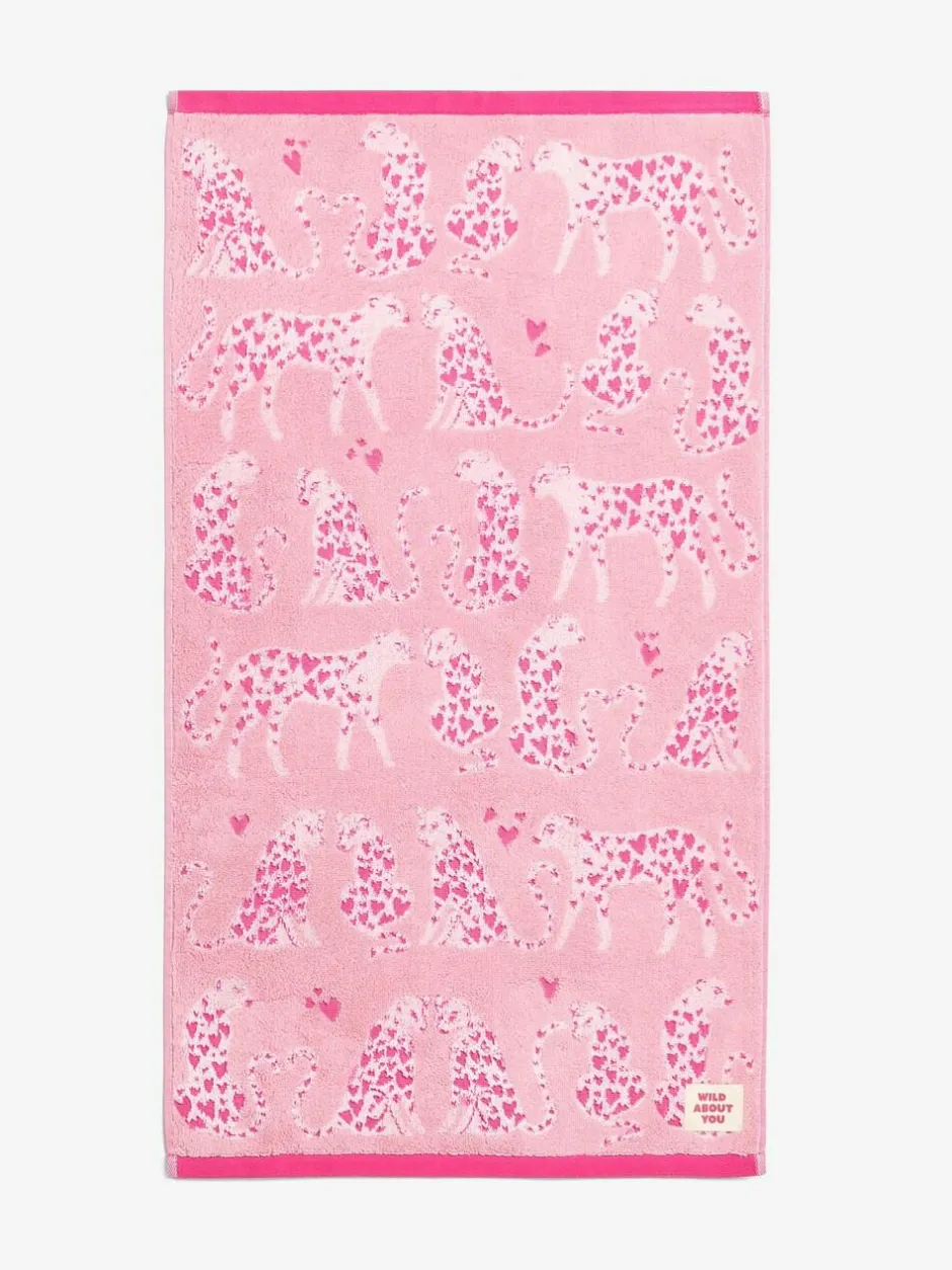 Next Pink Cheetah Valentines 100% Cotton Towel New